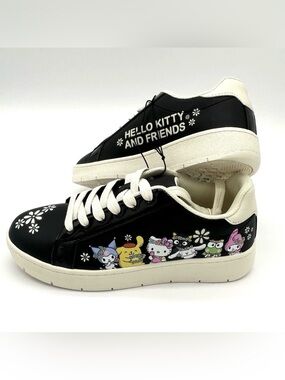 Hello Kitty & Friends Black Sneakers Shoes Sanrio Limited Edition Size 8 NWT